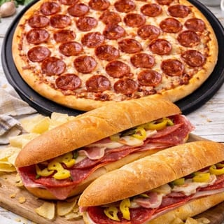 14'' Large One Topping Pizza & Two Rich Boy Subs Friday Special